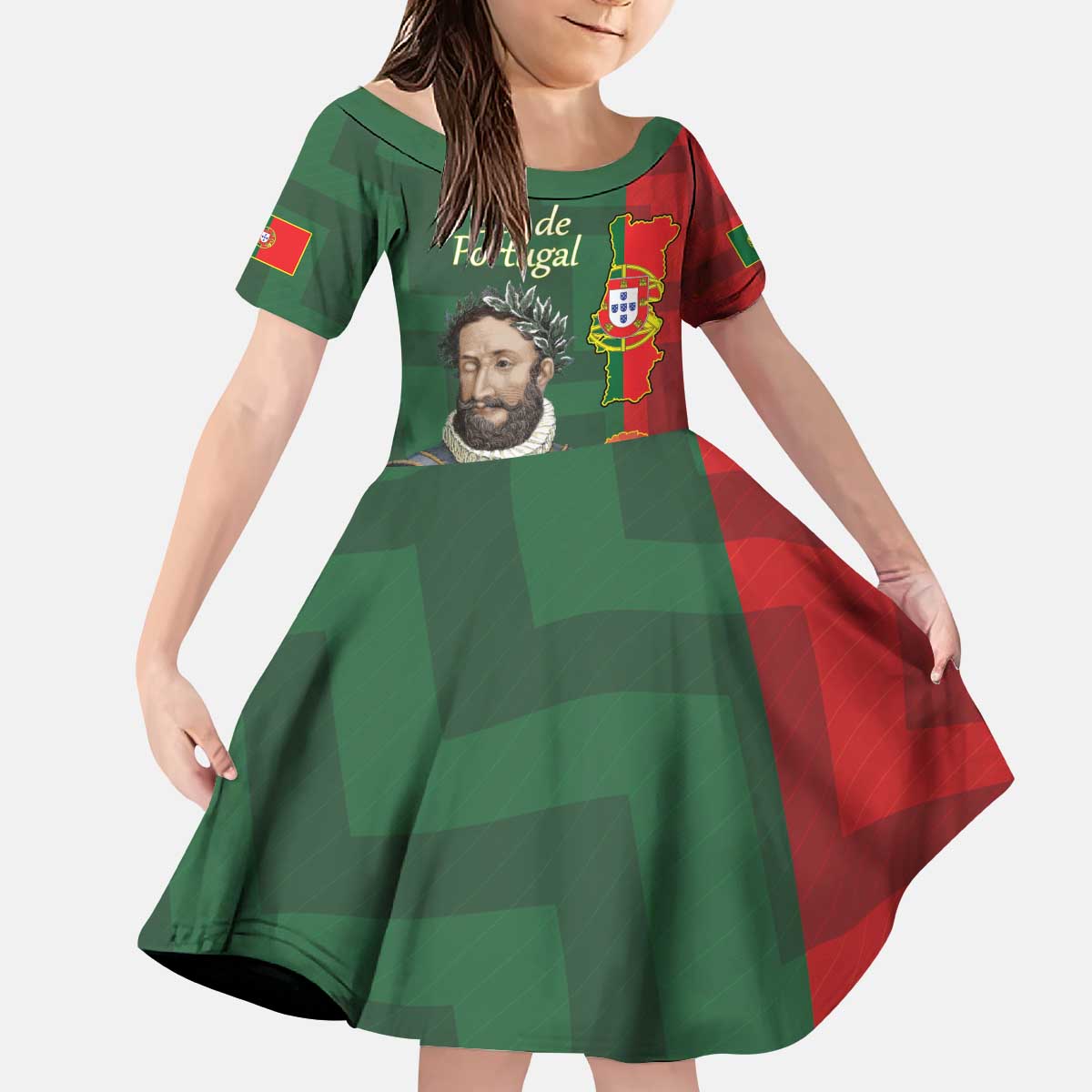Portugal Day 10th June Kid Short Sleeve Dress Luis de Camoes Dia da Portugal