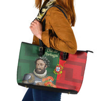 Portugal Day 10th June Leather Tote Bag Luis de Camoes Dia da Portugal