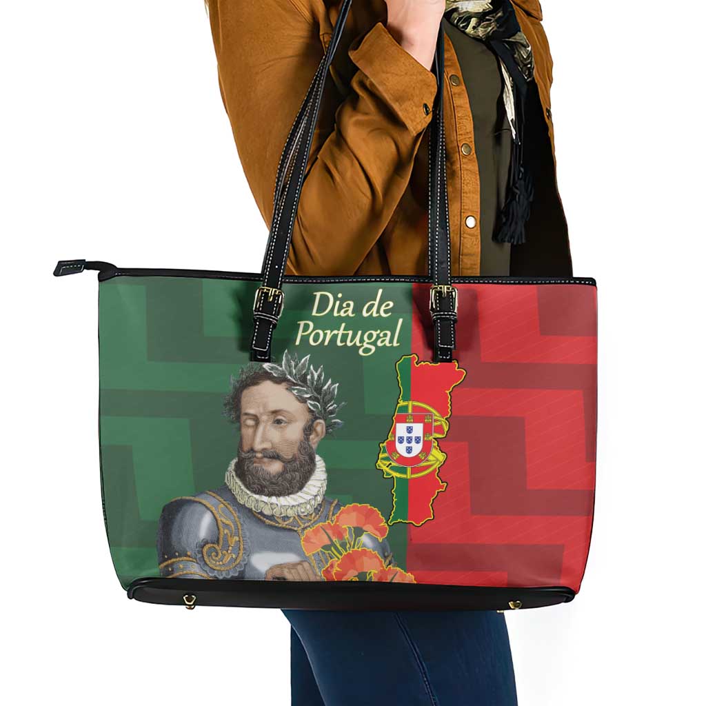 Portugal Day 10th June Leather Tote Bag Luis de Camoes Dia da Portugal