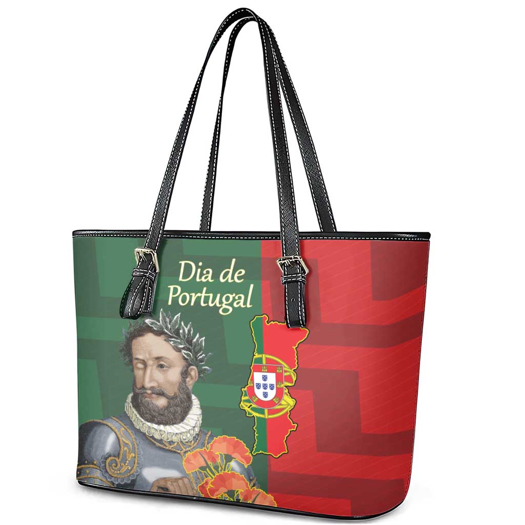 Portugal Day 10th June Leather Tote Bag Luis de Camoes Dia da Portugal