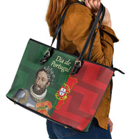 Portugal Day 10th June Leather Tote Bag Luis de Camoes Dia da Portugal