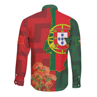 Portugal Day 10th June Long Sleeve Button Shirt Luis de Camoes Dia da Portugal