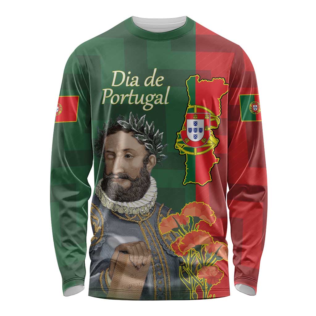 Portugal Day 10th June Long Sleeve Shirt Luis de Camoes Dia da Portugal