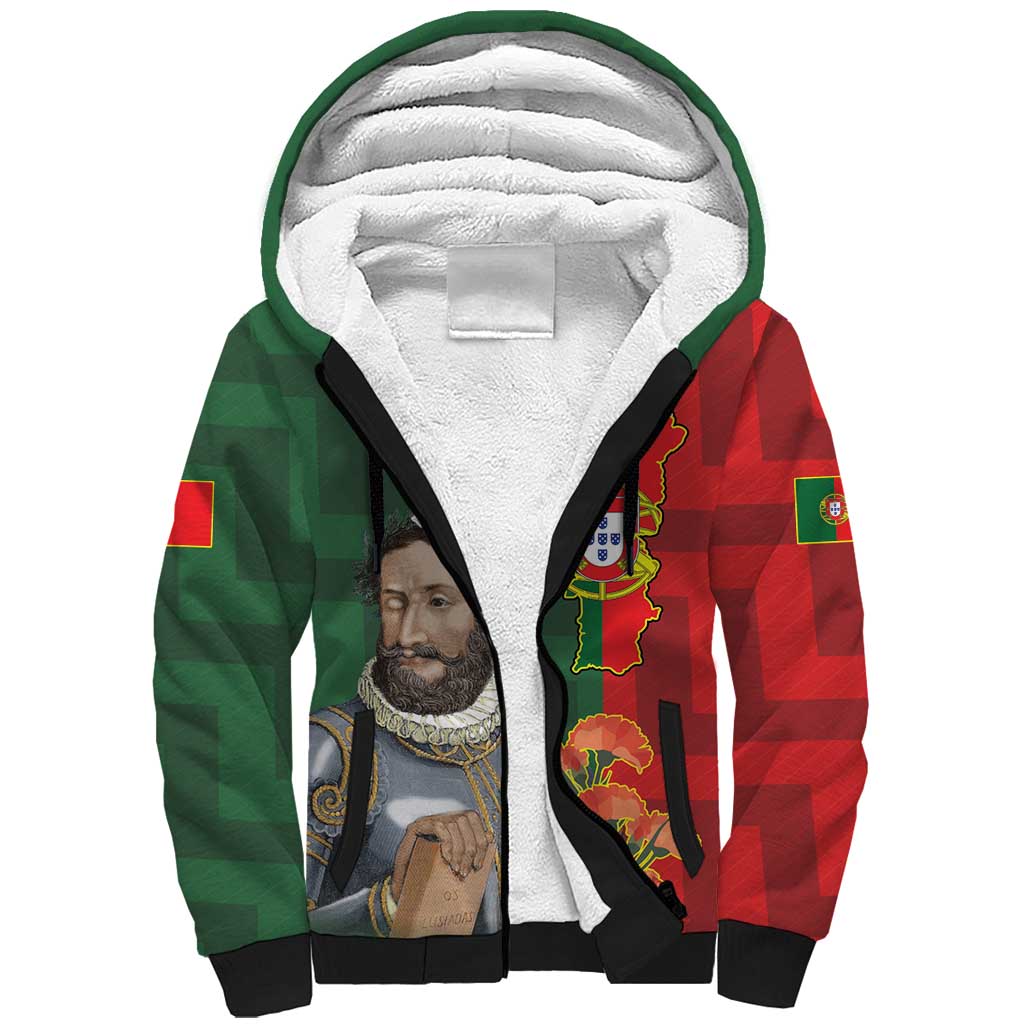 Portugal Day 10th June Sherpa Hoodie Luis de Camoes Dia da Portugal