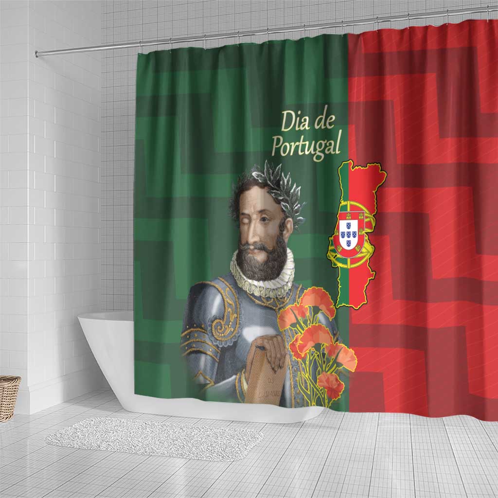 Portugal Day 10th June Shower Curtain Luis de Camoes Dia da Portugal