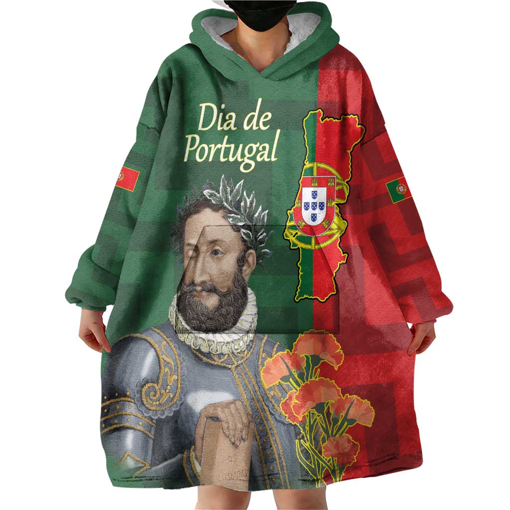 Portugal Day 10th June Wearable Blanket Hoodie Luis de Camoes Dia da Portugal