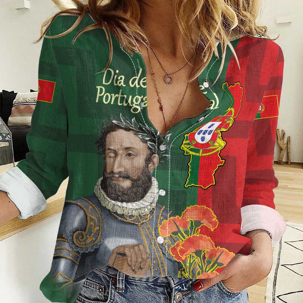 Portugal Day 10th June Women Casual Shirt Luis de Camoes Dia da Portugal