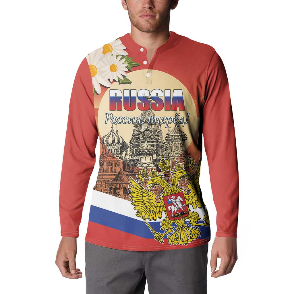 Personalized Russia Day 12th June Button Sweatshirt Red Square Moscow
