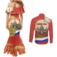 Personalized Russia Day 12th June Couples Matching Mermaid Dress and Long Sleeve Button Shirt Red Square Moscow