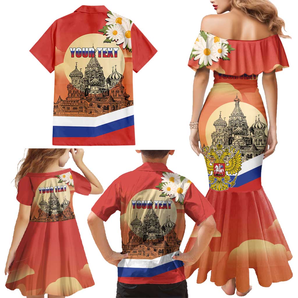 Personalized Russia Day 12th June Family Matching Mermaid Dress and Hawaiian Shirt Red Square Moscow