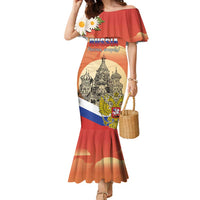 Personalized Russia Day 12th June Family Matching Mermaid Dress and Hawaiian Shirt Red Square Moscow