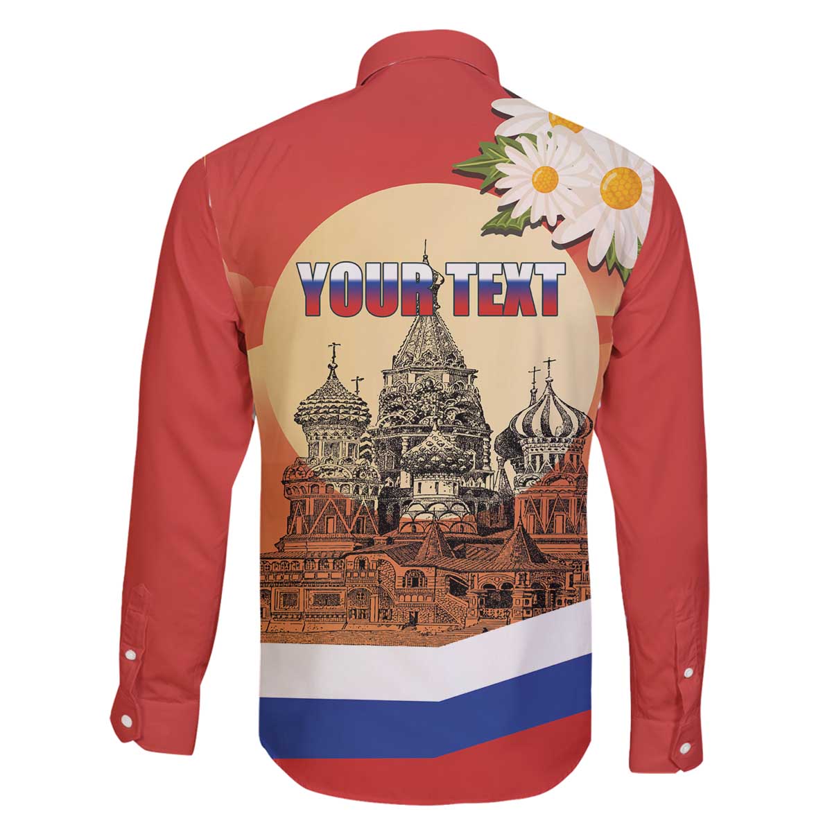 Personalized Russia Day 12th June Family Matching Off The Shoulder Long Sleeve Dress and Hawaiian Shirt Red Square Moscow
