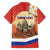 Personalized Russia Day 12th June Family Matching Off Shoulder Short Dress and Hawaiian Shirt Red Square Moscow
