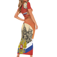 Personalized Russia Day 12th June Family Matching Short Sleeve Bodycon Dress and Hawaiian Shirt Red Square Moscow