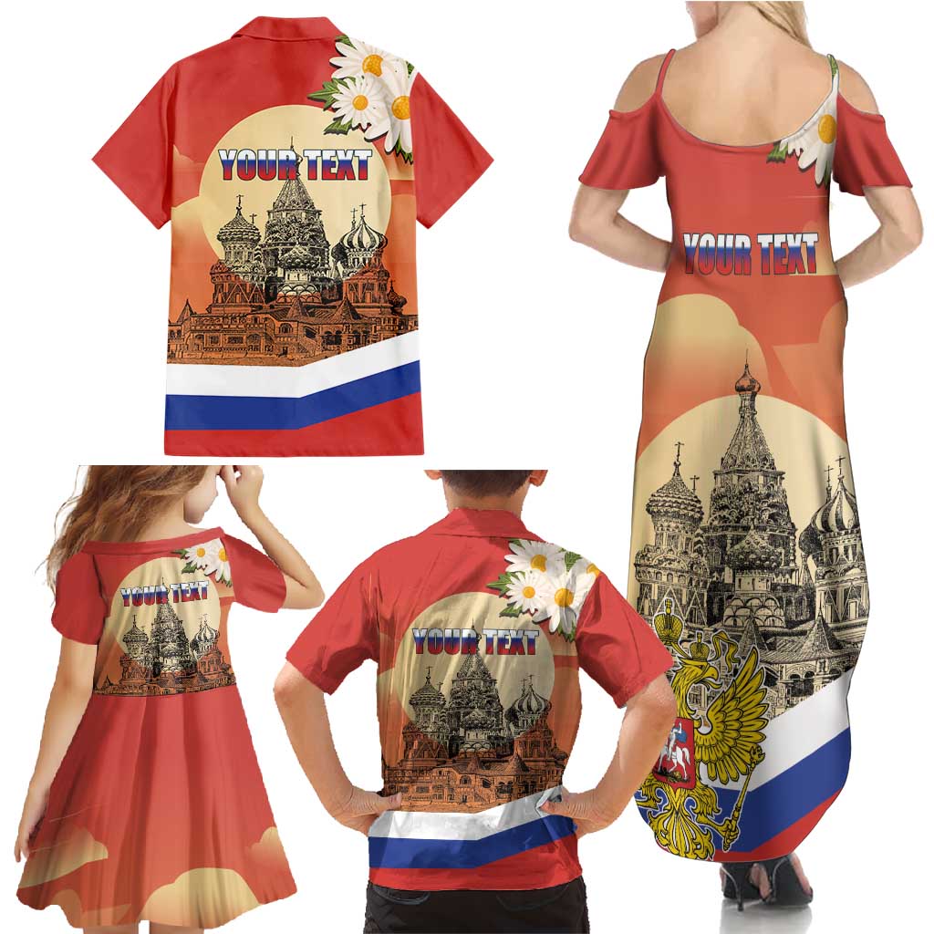 Personalized Russia Day 12th June Family Matching Summer Maxi Dress and Hawaiian Shirt Red Square Moscow