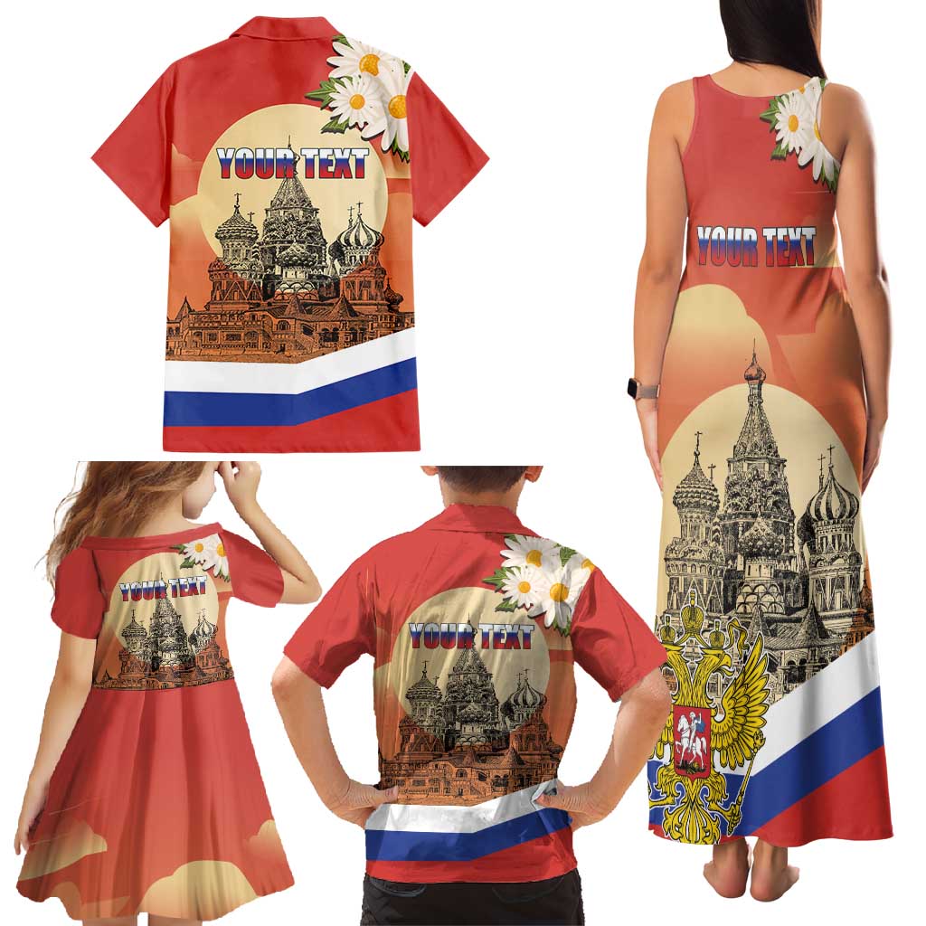 Personalized Russia Day 12th June Family Matching Tank Maxi Dress and Hawaiian Shirt Red Square Moscow