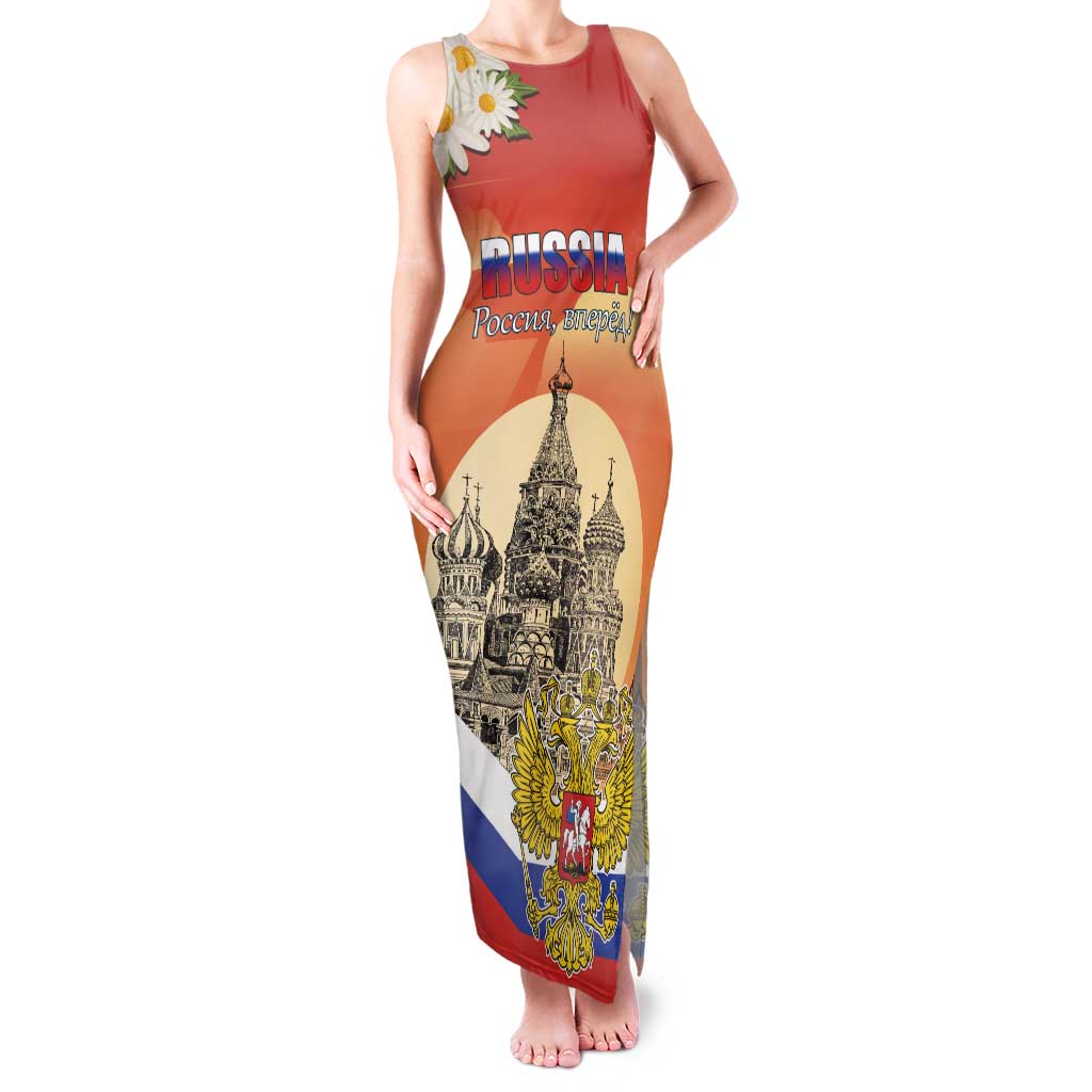 Personalized Russia Day 12th June Family Matching Tank Maxi Dress and Hawaiian Shirt Red Square Moscow