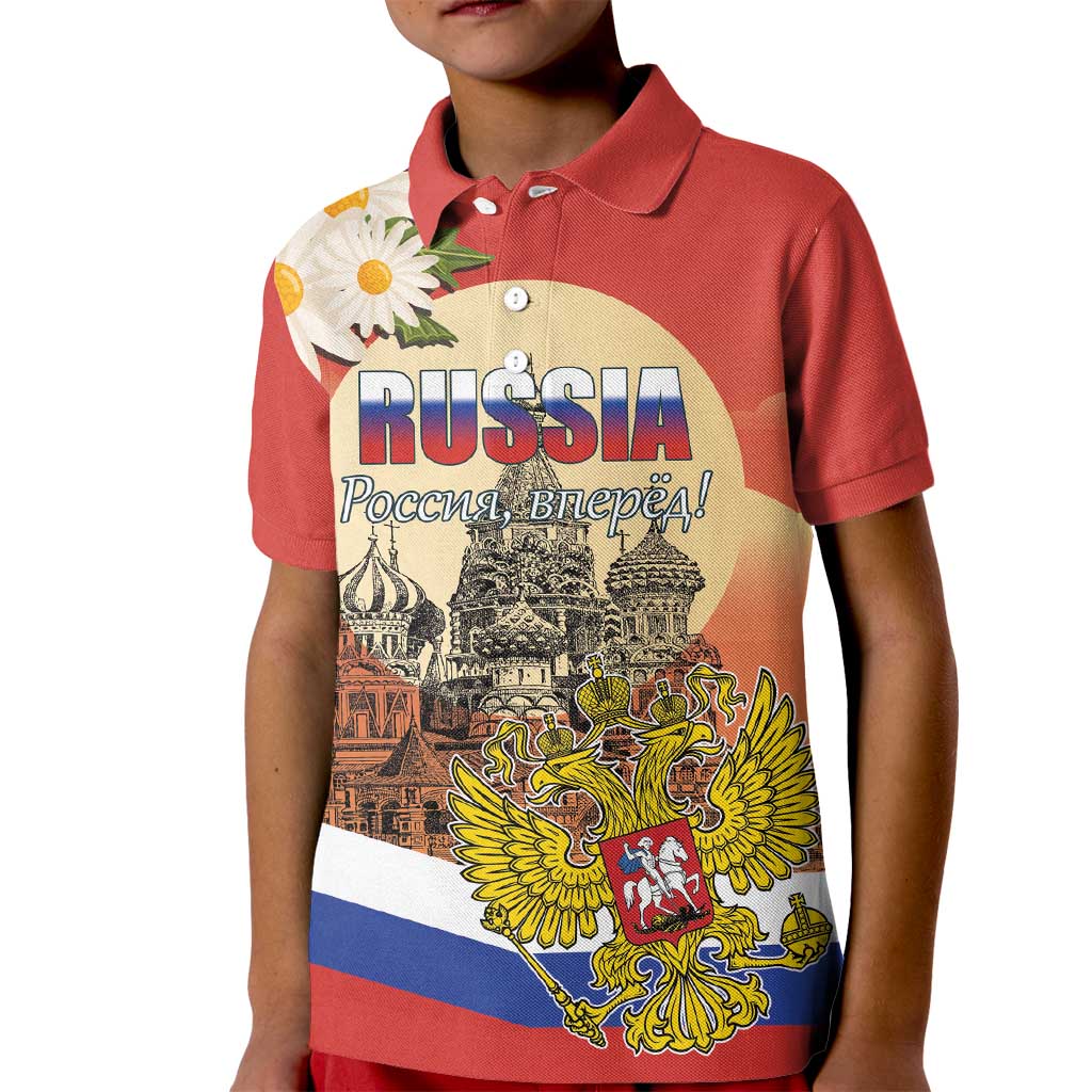 Personalized Russia Day 12th June Kid Polo Shirt Red Square Moscow