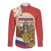 Personalized Russia Day 12th June Long Sleeve Button Shirt Red Square Moscow
