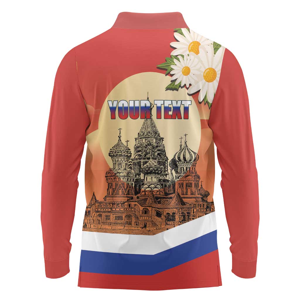 Personalized Russia Day 12th June Long Sleeve Polo Shirt Red Square Moscow