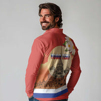 Personalized Russia Day 12th June Long Sleeve Polo Shirt Red Square Moscow