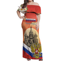 Personalized Russia Day 12th June Off Shoulder Maxi Dress Red Square Moscow