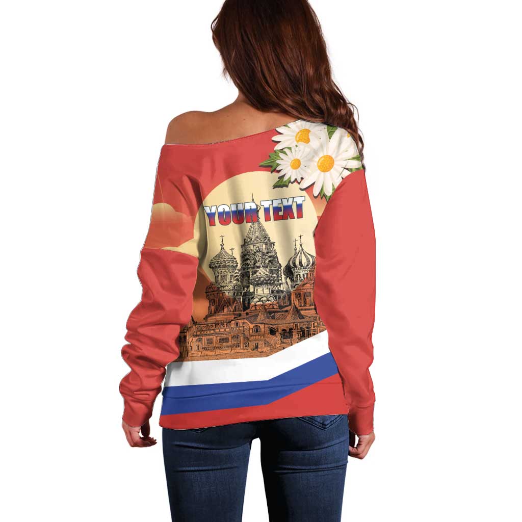 Personalized Russia Day 12th June Off Shoulder Sweater Red Square Moscow