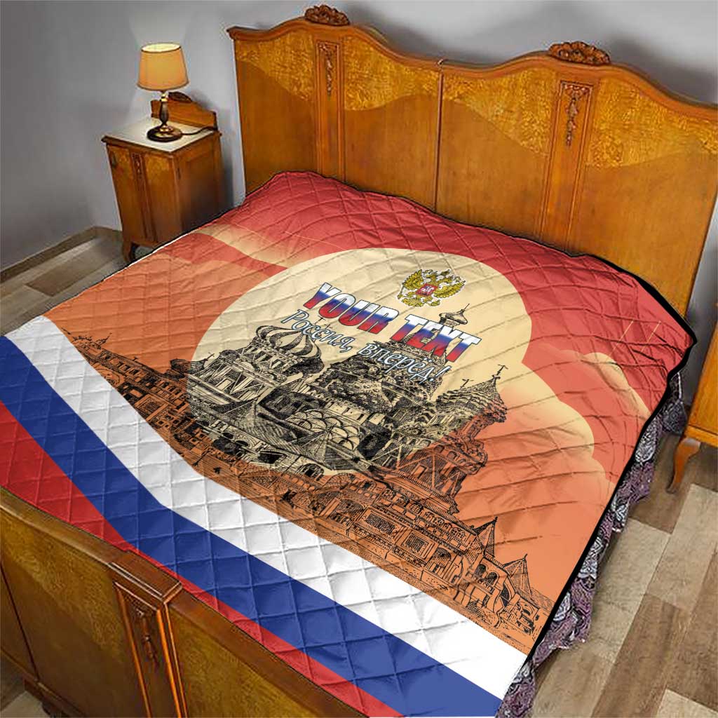Personalized Russia Day 12th June Quilt Red Square Moscow