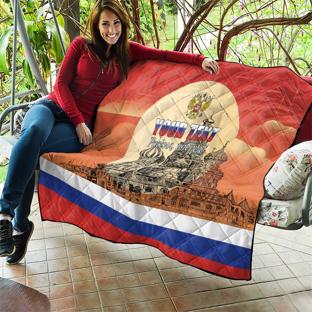 Personalized Russia Day 12th June Quilt Red Square Moscow