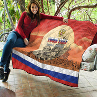 Personalized Russia Day 12th June Quilt Red Square Moscow