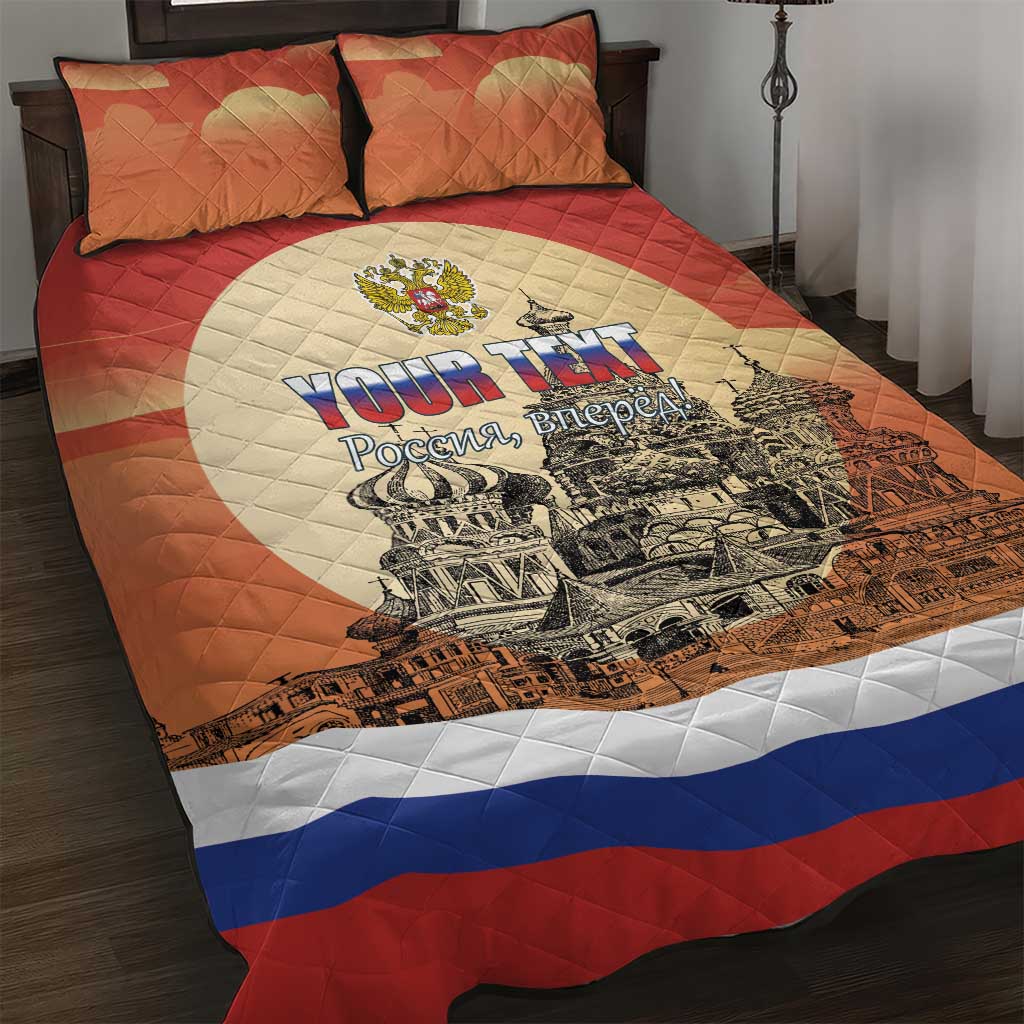 Personalized Russia Day 12th June Quilt Bed Set Red Square Moscow