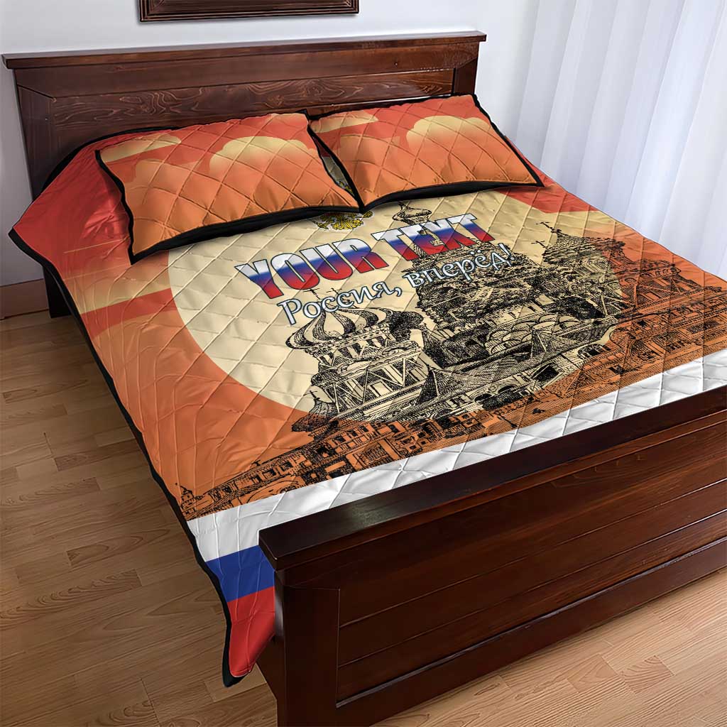 Personalized Russia Day 12th June Quilt Bed Set Red Square Moscow