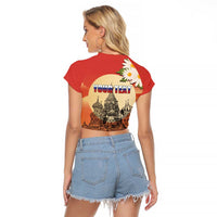 Personalized Russia Day 12th June Raglan Cropped T Shirt Red Square Moscow