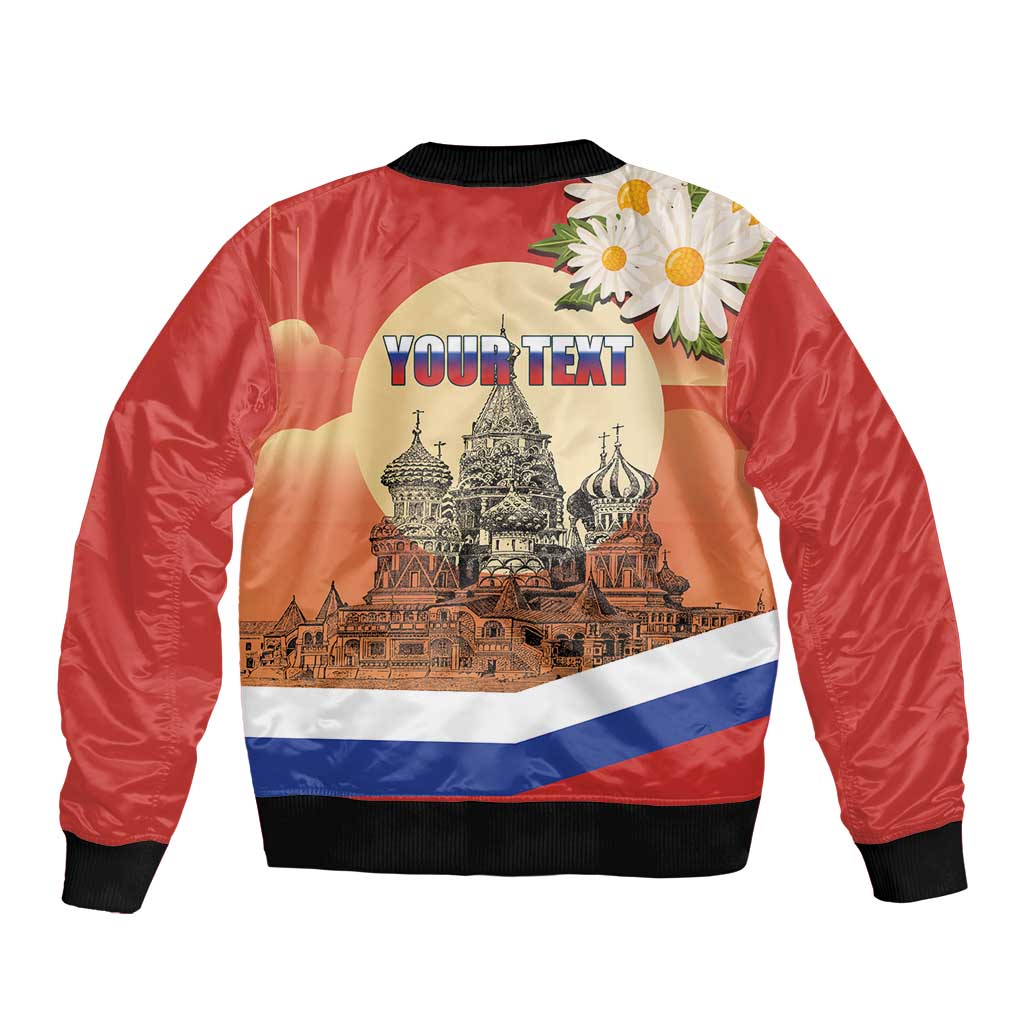 Personalized Russia Day 12th June Sleeve Zip Bomber Jacket Red Square Moscow