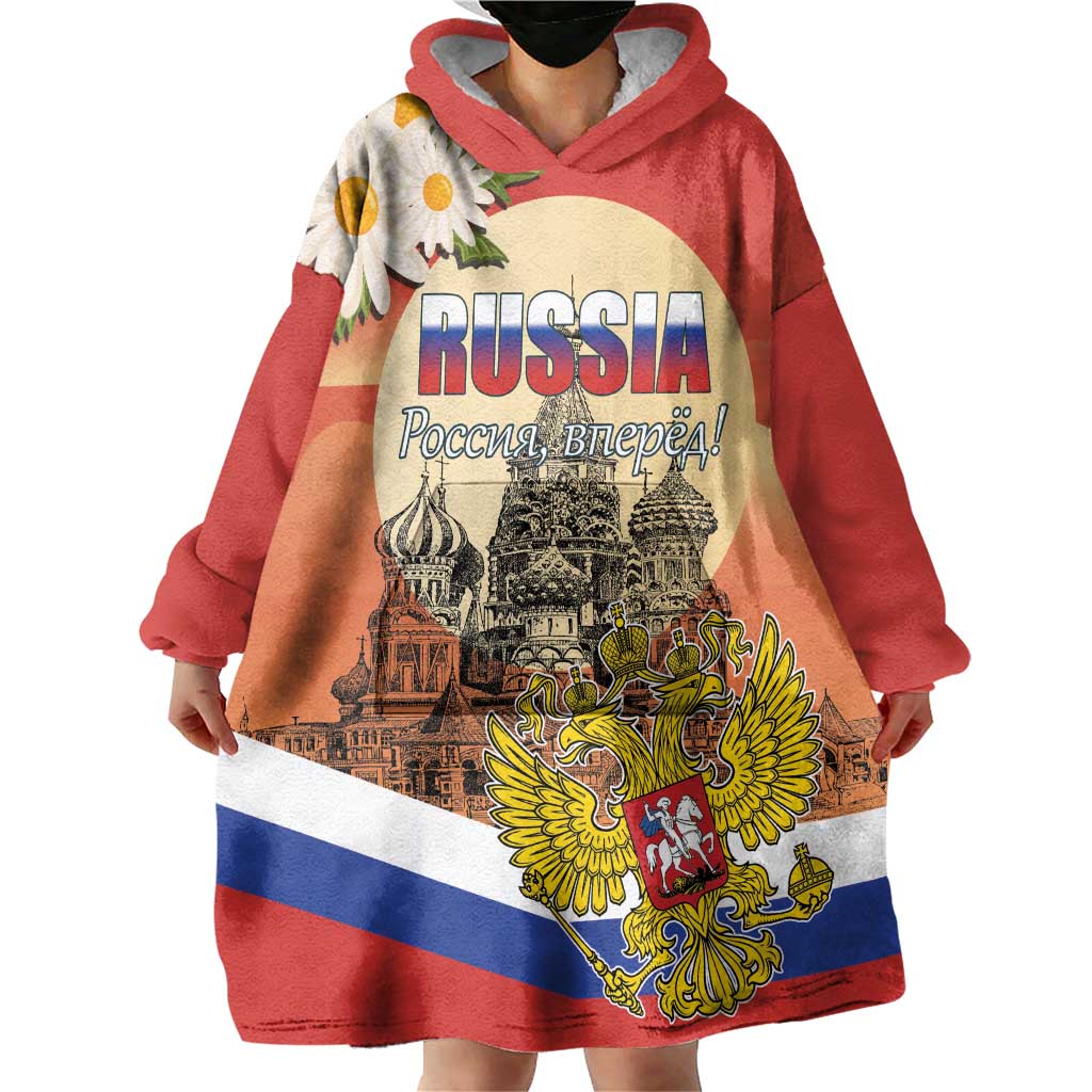 Personalized Russia Day 12th June Wearable Blanket Hoodie Red Square Moscow
