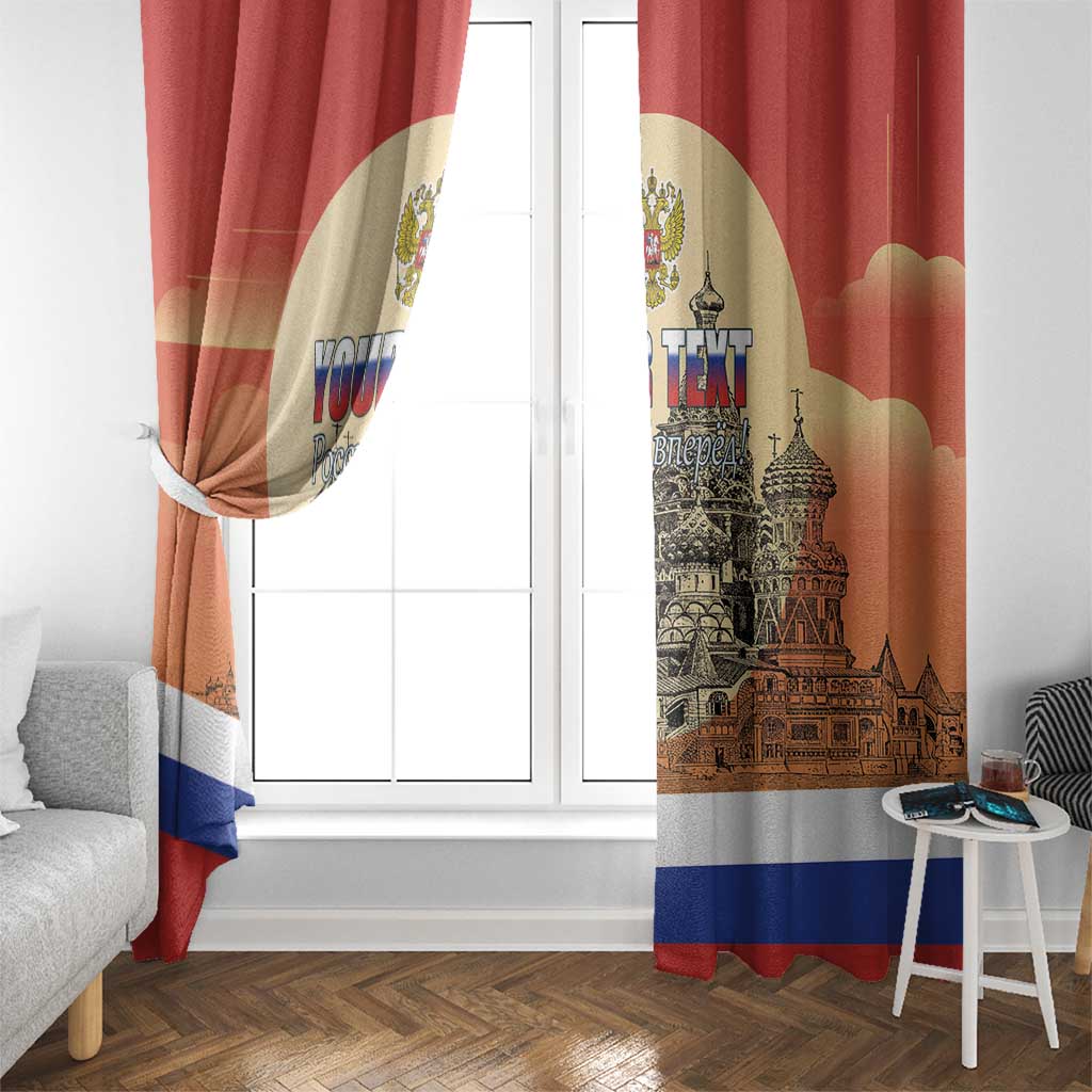 Personalized Russia Day 12th June Window Curtain Red Square Moscow