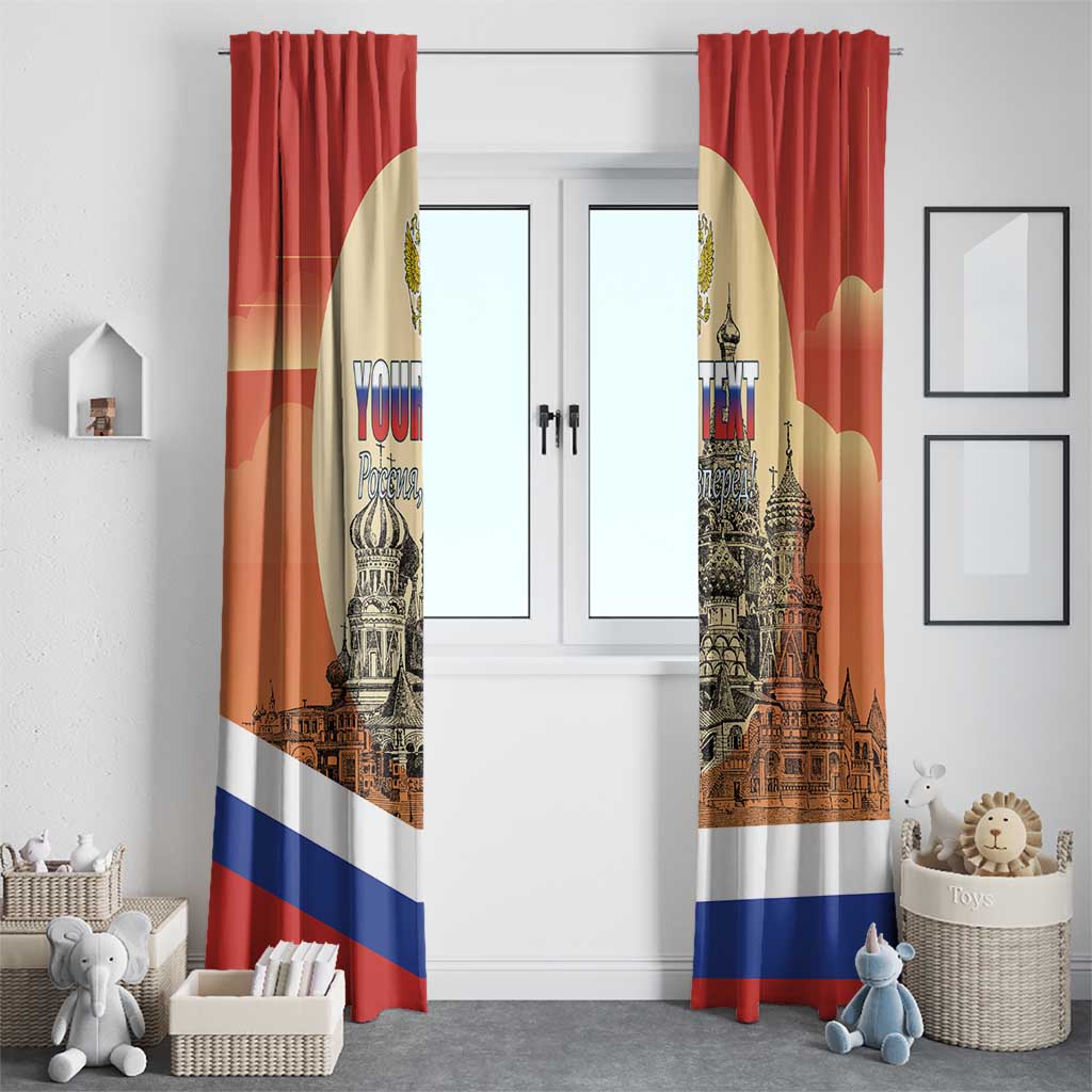 Personalized Russia Day 12th June Window Curtain Red Square Moscow
