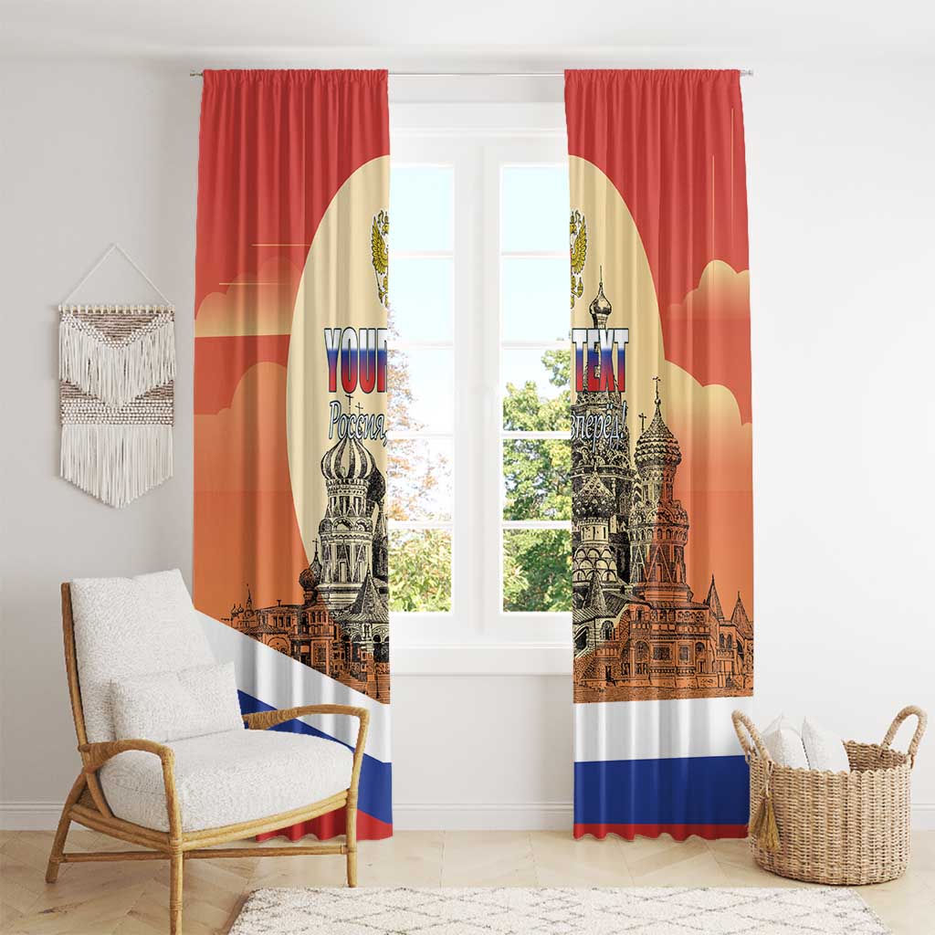 Personalized Russia Day 12th June Window Curtain Red Square Moscow