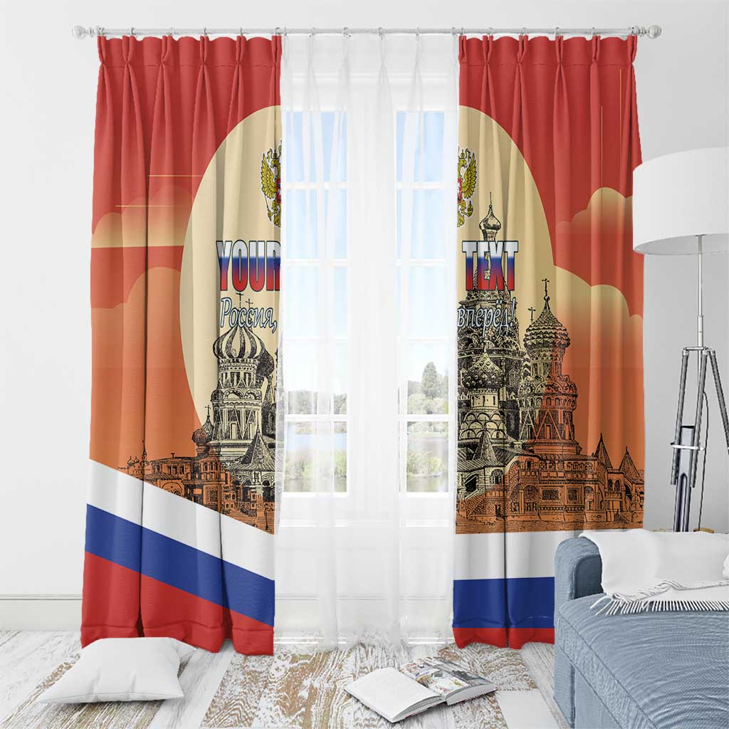 Personalized Russia Day 12th June Window Curtain Red Square Moscow