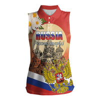 Personalized Russia Day 12th June Women Sleeveless Polo Shirt Red Square Moscow