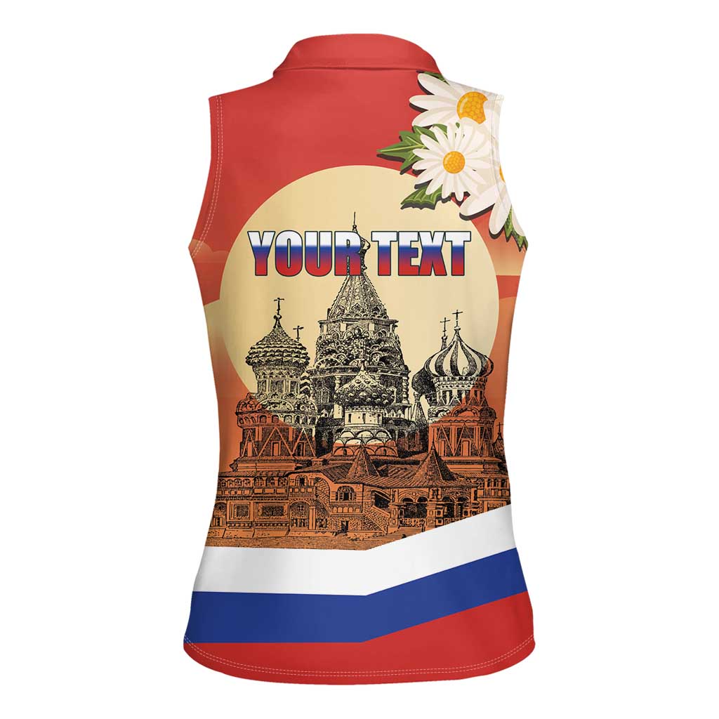 Personalized Russia Day 12th June Women Sleeveless Polo Shirt Red Square Moscow