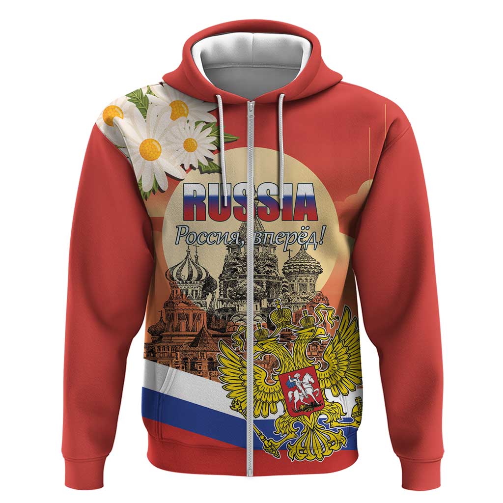 Personalized Russia Day 12th June Zip Hoodie Red Square Moscow