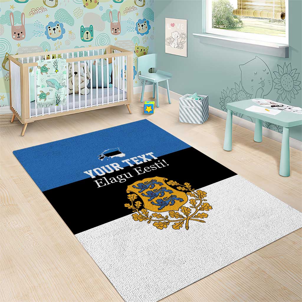 Personalized Estonia Flag Day 4 June Area Rug Elagu Esti!