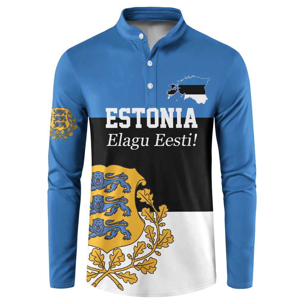 Personalized Estonia Flag Day 4 June Button Sweatshirt Elagu Esti!