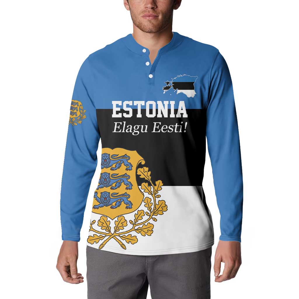 Personalized Estonia Flag Day 4 June Button Sweatshirt Elagu Esti!