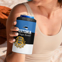 Personalized Estonia Flag Day 4 June 4 in 1 Can Cooler Tumbler Elagu Esti!