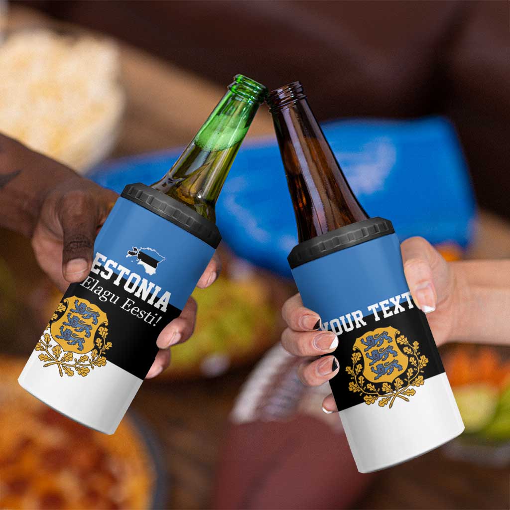 Personalized Estonia Flag Day 4 June 4 in 1 Can Cooler Tumbler Elagu Esti!