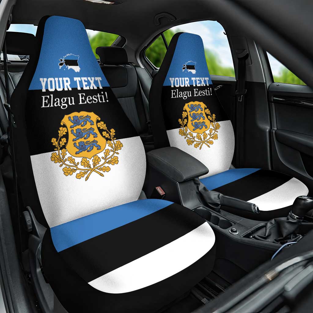 Personalized Estonia Flag Day 4 June Car Seat Cover Elagu Esti!