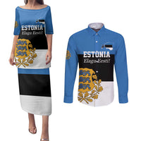 Personalized Estonia Flag Day 4 June Couples Matching Puletasi and Long Sleeve Button Shirt Elagu Esti!