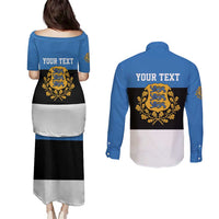 Personalized Estonia Flag Day 4 June Couples Matching Puletasi and Long Sleeve Button Shirt Elagu Esti!
